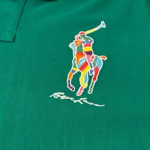 Ralph Lauren Green Polo with Multicolor Logo